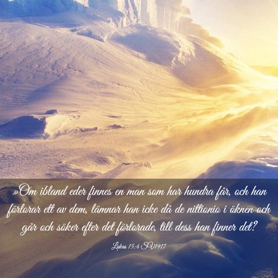 Picture 03 - Lukas 15:4 SV1917 - »Om ibland eder finnes en man som har hundra - Bible Verse Picture