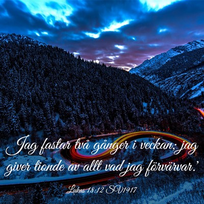Picture 03 - Lukas 18:12 SV1917 - Jag fastar två gånger i veckan; jag giver - Bible Verse Picture