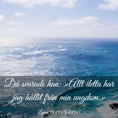 Picture 03 - Lukas 18:21 SV1917 - Då svarade han: »Allt detta har jag hållit - Bible Verse Picture