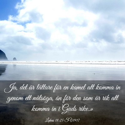 Picture 03 - Lukas 18:25 SV1917 - Ja, det är lättare för en kamel att komma in - Bible Verse Picture