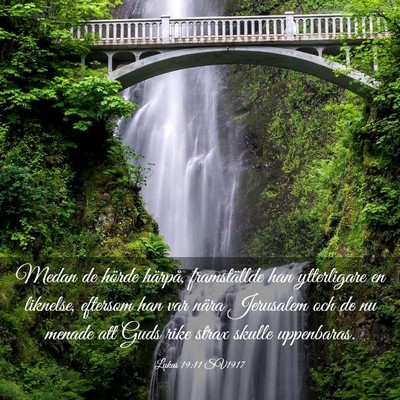 Picture 03 - Lukas 19:11 SV1917 - Medan de hörde härpå, framställde han - Bible Verse Picture