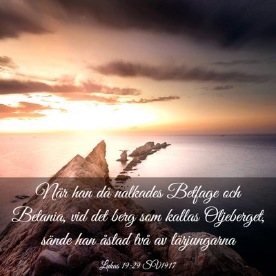 Picture 03 - Lukas 19:29 SV1917 - När han då nalkades Betfage och Betania, vid - Bible Verse Picture