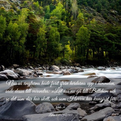 Picture 03 - Lukas 2:15 SV1917 - När så änglarna hade farit ifrån herdarna upp - Bible Verse Picture