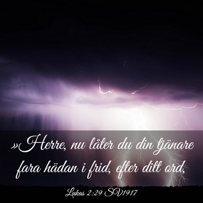 Picture 03 - Lukas 2:29 SV1917 - »Herre, nu låter du din tjänare fara hädan i - Bible Verse Picture