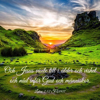 Picture 03 - Lukas 2:52 SV1917 - Och Jesus växte till i ålder och vishet och - Bible Verse Picture