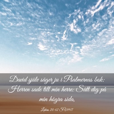 Picture 03 - Lukas 20:42 SV1917 - David själv säger ju i Psalmernas bok: Herren - Bible Verse Picture