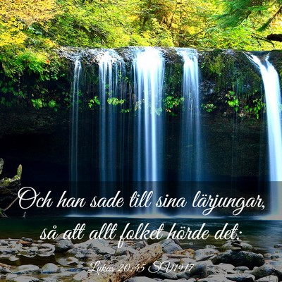 Picture 03 - Lukas 20:45 SV1917 - Och han sade till sina lärjungar, så att allt - Bible Verse Picture
