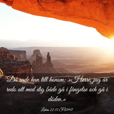 Picture 03 - Lukas 22:33 SV1917 - Då sade han till honom: »Herre, jag är redo - Bible Verse Picture