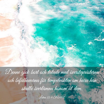Picture 03 - Lukas 22:4 SV1917 - Denne gick bort och talade med översteprästerna - Bible Verse Picture