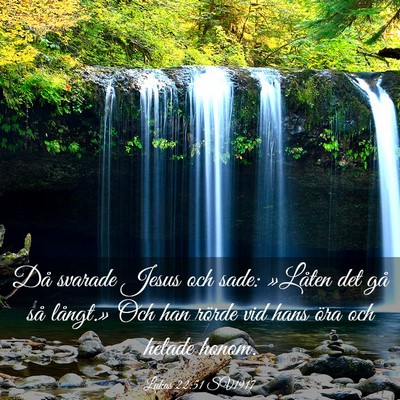 Picture 03 - Lukas 22:51 SV1917 - Då svarade Jesus och sade: »Låten det gå så - Bible Verse Picture