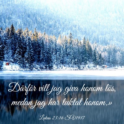 Picture 03 - Lukas 23:16 SV1917 - Därför vill jag giva honom lös, medan jag har - Bible Verse Picture
