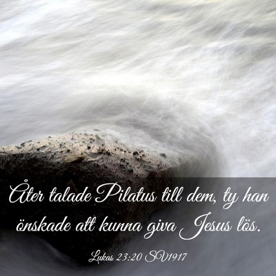 Picture 03 - Lukas 23:20 SV1917 - Åter talade Pilatus till dem, ty han önskade - Bible Verse Picture