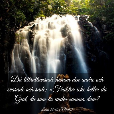 Picture 03 - Lukas 23:40 SV1917 - Då tillrättavisade honom den andre och svarade - Bible Verse Picture