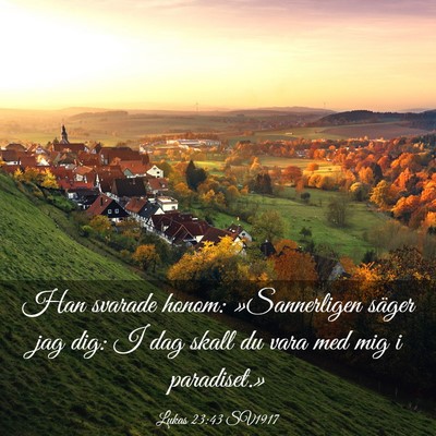 Picture 03 - Lukas 23:43 SV1917 - Han svarade honom: »Sannerligen säger jag dig: - Bible Verse Picture