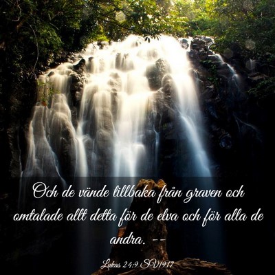 Picture 03 - Lukas 24:9 SV1917 - Och de vände tillbaka från graven och omtalade - Bible Verse Picture