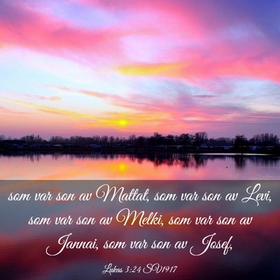 Picture 03 - Lukas 3:24 SV1917 - som var son av Mattat, som var son av Levi, som - Bible Verse Picture