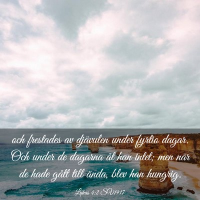 Picture 03 - Lukas 4:2 SV1917 - och frestades av djävulen under fyrtio dagar. - Bible Verse Picture