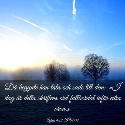 Picture 03 - Lukas 4:21 SV1917 - Då begynte han tala och sade till dem: »I dag - Bible Verse Picture