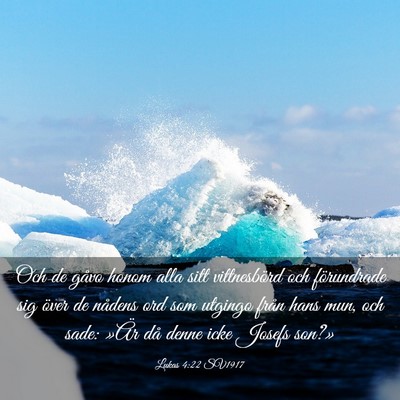 Picture 03 - Lukas 4:22 SV1917 - Och de gåvo honom alla sitt vittnesbörd och - Bible Verse Picture