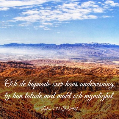 Picture 03 - Lukas 4:32 SV1917 - Och de häpnade över hans undervisning, ty han - Bible Verse Picture