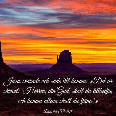 Picture 03 - Lukas 4:8 SV1917 - Jesus svarade och sade till honom: »Det är - Bible Verse Picture