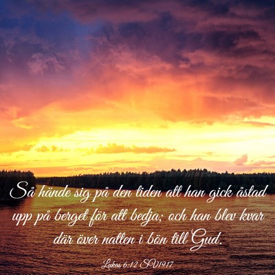 Picture 03 - Lukas 6:12 SV1917 - Så hände sig på den tiden att han gick åstad - Bible Verse Picture