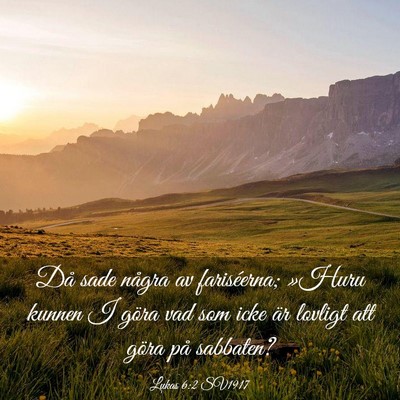 Picture 03 - Lukas 6:2 SV1917 - Då sade några av fariséerna; »Huru kunnen I - Bible Verse Picture
