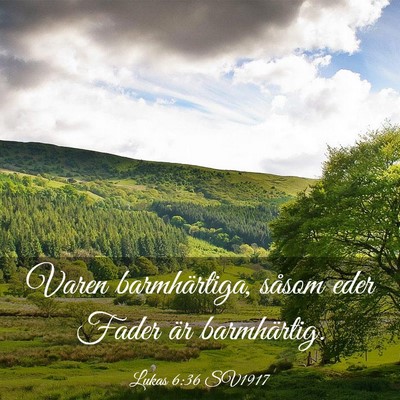 Picture 03 - Lukas 6:36 SV1917 - Varen barmhärtiga, såsom eder Fader är - Bible Verse Picture