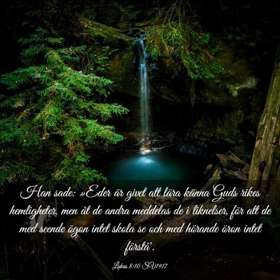 Picture 03 - Lukas 8:10 SV1917 - Han sade: »Eder är givet att lära känna Guds - Bible Verse Picture