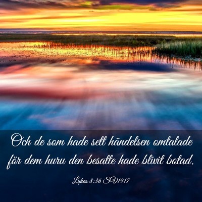 Picture 03 - Lukas 8:36 SV1917 - Och de som hade sett händelsen omtalade för dem - Bible Verse Picture