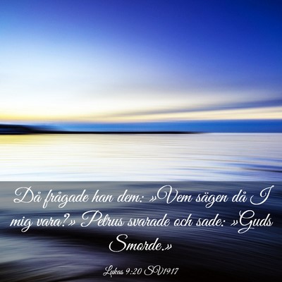 Picture 03 - Lukas 9:20 SV1917 - Då frågade han dem: »Vem sägen då I mig - Bible Verse Picture