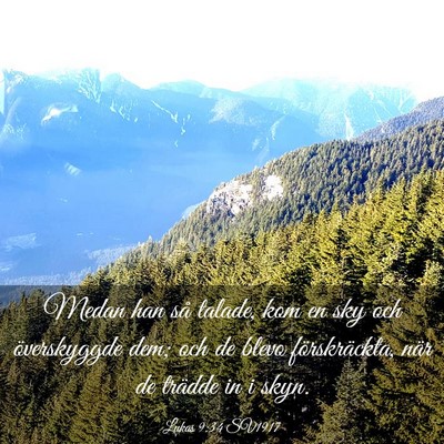Picture 03 - Lukas 9:34 SV1917 - Medan han så talade, kom en sky och överskyggde - Bible Verse Picture