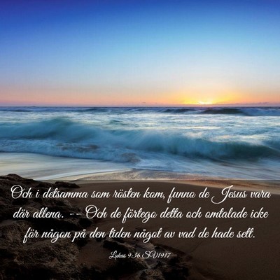 Picture 03 - Lukas 9:36 SV1917 - Och i detsamma som rösten kom, funno de Jesus - Bible Verse Picture