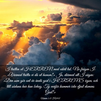 Picture 03 - Malaki 2:17 SV1917 - I trötten ut HERREN med edert tal. Nu frågen I: - Bible Verse Picture