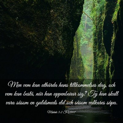 Picture 03 - Malaki 3:2 SV1917 - Men vem kan uthärda hans tillkommelses dag, och - Bible Verse Picture