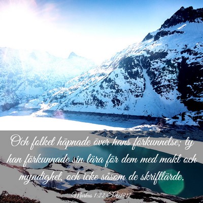 Picture 03 - Markus 1:22 SV1917 - Och folket häpnade över hans förkunnelse; ty - Bible Verse Picture