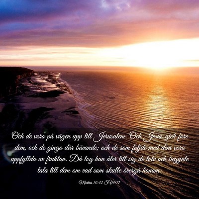 Picture 03 - Markus 10:32 SV1917 - Och de voro på vägen upp till Jerusalem. Och - Bible Verse Picture