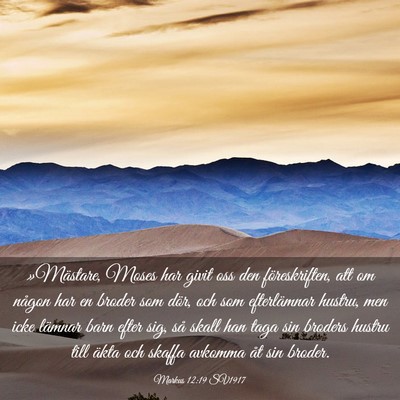 Picture 03 - Markus 12:19 SV1917 - »Mästare, Moses har givit oss den - Bible Verse Picture