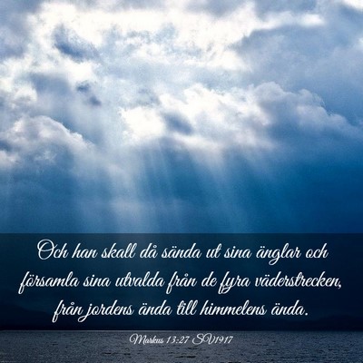 Picture 03 - Markus 13:27 SV1917 - Och han skall då sända ut sina änglar och - Bible Verse Picture