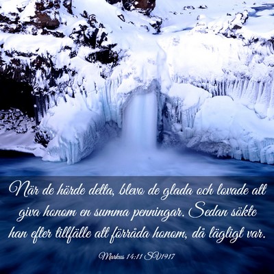Picture 03 - Markus 14:11 SV1917 - När de hörde detta, blevo de glada och lovade - Bible Verse Picture