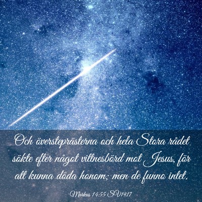 Picture 03 - Markus 14:55 SV1917 - Och översteprästerna och hela Stora rådet - Bible Verse Picture