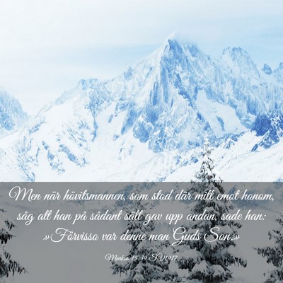 Picture 03 - Markus 15:39 SV1917 - Men när hövitsmannen, som stod där mitt emot - Bible Verse Picture