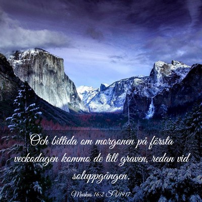 Picture 03 - Markus 16:2 SV1917 - Och bittida om morgonen på första veckodagen - Bible Verse Picture