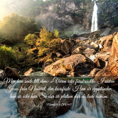 Picture 03 - Markus 16:6 SV1917 - Men han sade till dem: »Varen icke - Bible Verse Picture