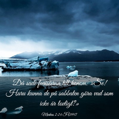 Picture 03 - Markus 2:24 SV1917 - Då sade fariséerna till honom: »Se! Huru kunna - Bible Verse Picture
