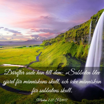 Picture 03 - Markus 2:27 SV1917 - Därefter sade han till dem: »Sabbaten blev - Bible Verse Picture