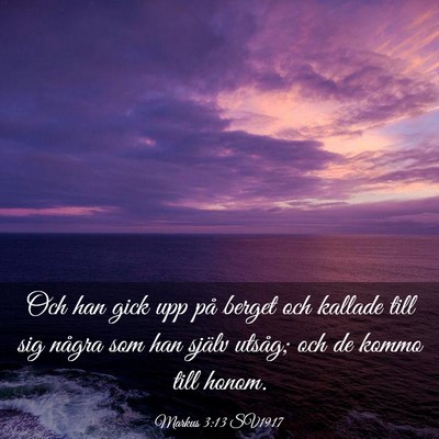 Picture 03 - Markus 3:13 SV1917 - Och han gick upp på berget och kallade till sig - Bible Verse Picture