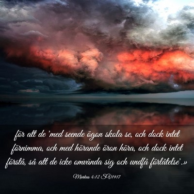 Picture 03 - Markus 4:12 SV1917 - för att de 'med seende ögon skola se, och dock - Bible Verse Picture