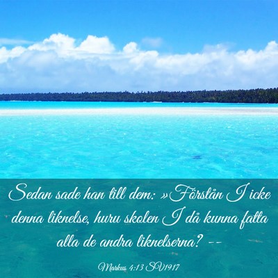 Picture 03 - Markus 4:13 SV1917 - Sedan sade han till dem: »Förstån I icke denna - Bible Verse Picture