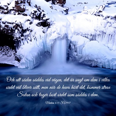 Picture 03 - Markus 4:15 SV1917 - Och att säden såddes vid vägen, det är sagt - Bible Verse Picture